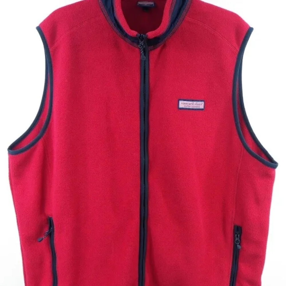 Vineyard Vines Red Fleece Vest
